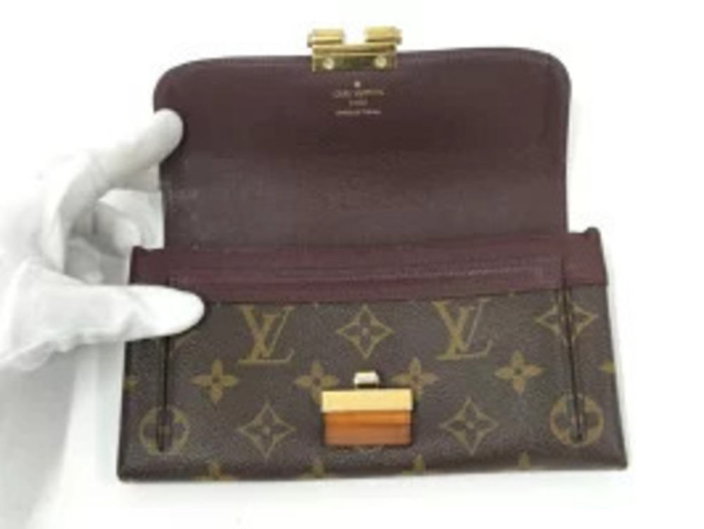 Louis Vuitton Long Bi Elise Portefeuille Wallet Monogram fold Brown